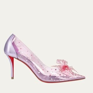 NWT Christian Louboutin Strass Jelly Bow Red Sole Pumps Purple 8.5 38.5 $1795